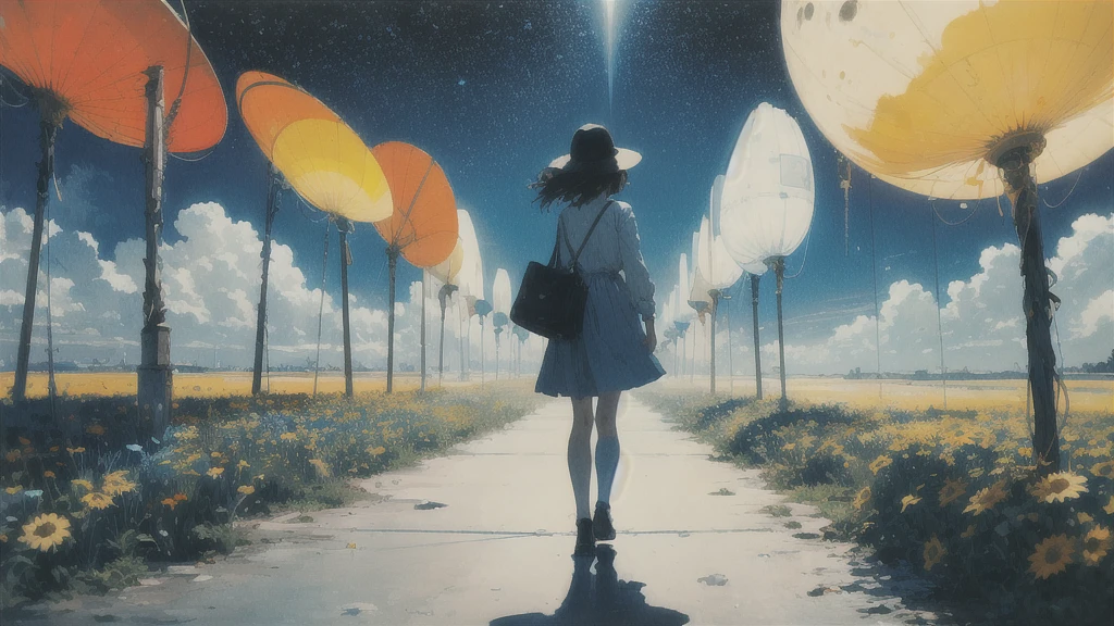 Promenade, absurdes, High resolution, Super detailed, (One girl:1.3),
Break Lomography, Analogue photography, Vibrant colors, Soft Focus, Light leakage, Dreamy atmosphere, Experimental charm, Nostalgic Charm BREAK Color Field Painting, large colored bands, abstract expressionism, Bold colors, Emotional impact, Atmospheric Depth, Minimalist Approach BREAK
, Space Exploration, Celestial Bodies, Astronomical phenomena, Scientific discoveries, otherworldly wonders