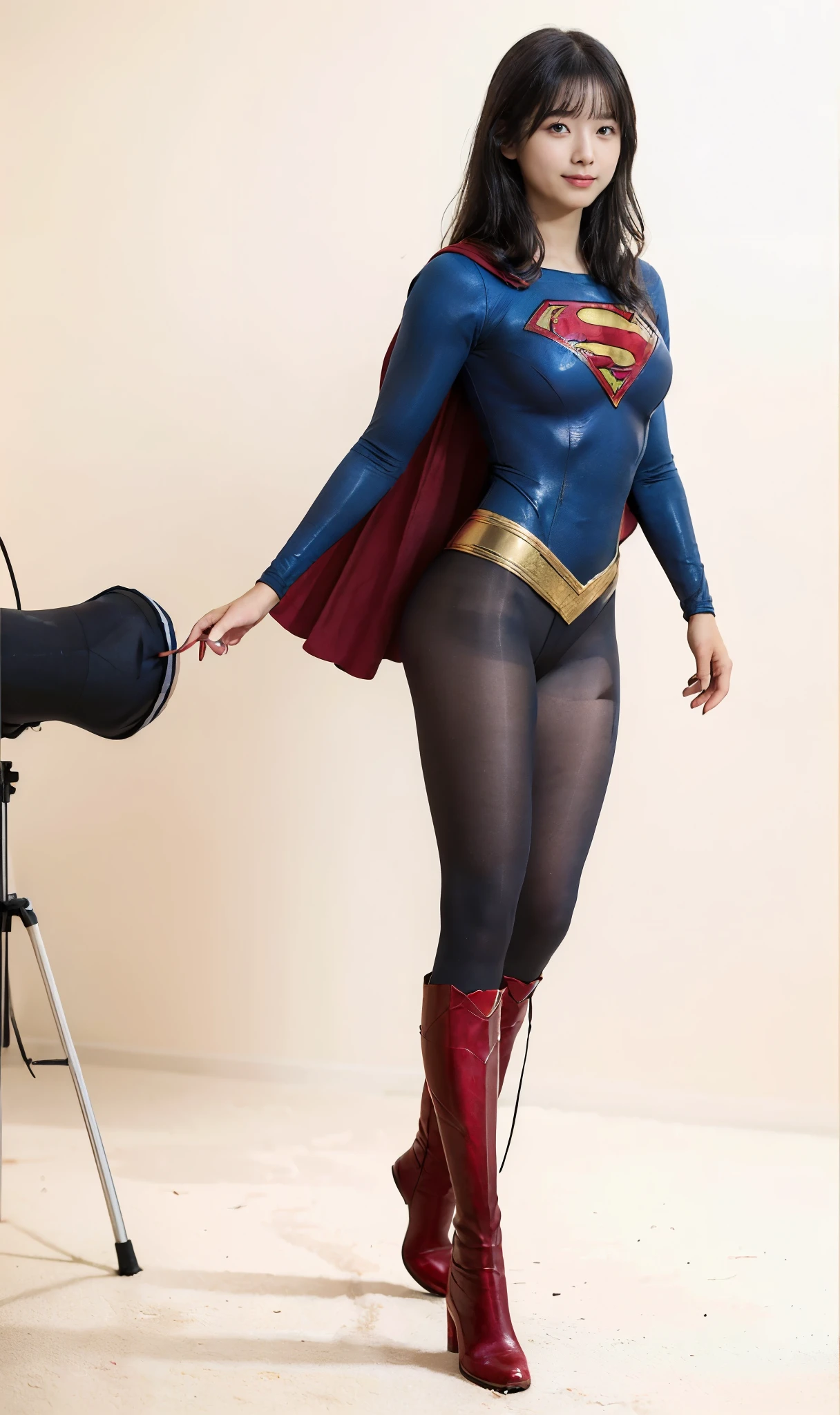 No background、(((Beautiful legs in black tights.)))、(((Legally express the beauty of your smile)))、((((Make the most of your original images)))、(((体にぴったりフィットするSupergirl Costume)))、(((Supergirl Costume)))、(((short and beautiful hair)))、(((suffering)))、(((Please wear black tights....、Wear red boots)))、((Best image quality、8k))、((Highest quality、8k、masterpiece:1.3))、(((Preserve background )))、Sharp focus:1.2、Beautiful woman with perfect figure:1.4、Slim Abs:1.2、Wet body:1.5、Highly detailed face and skin texture、8k