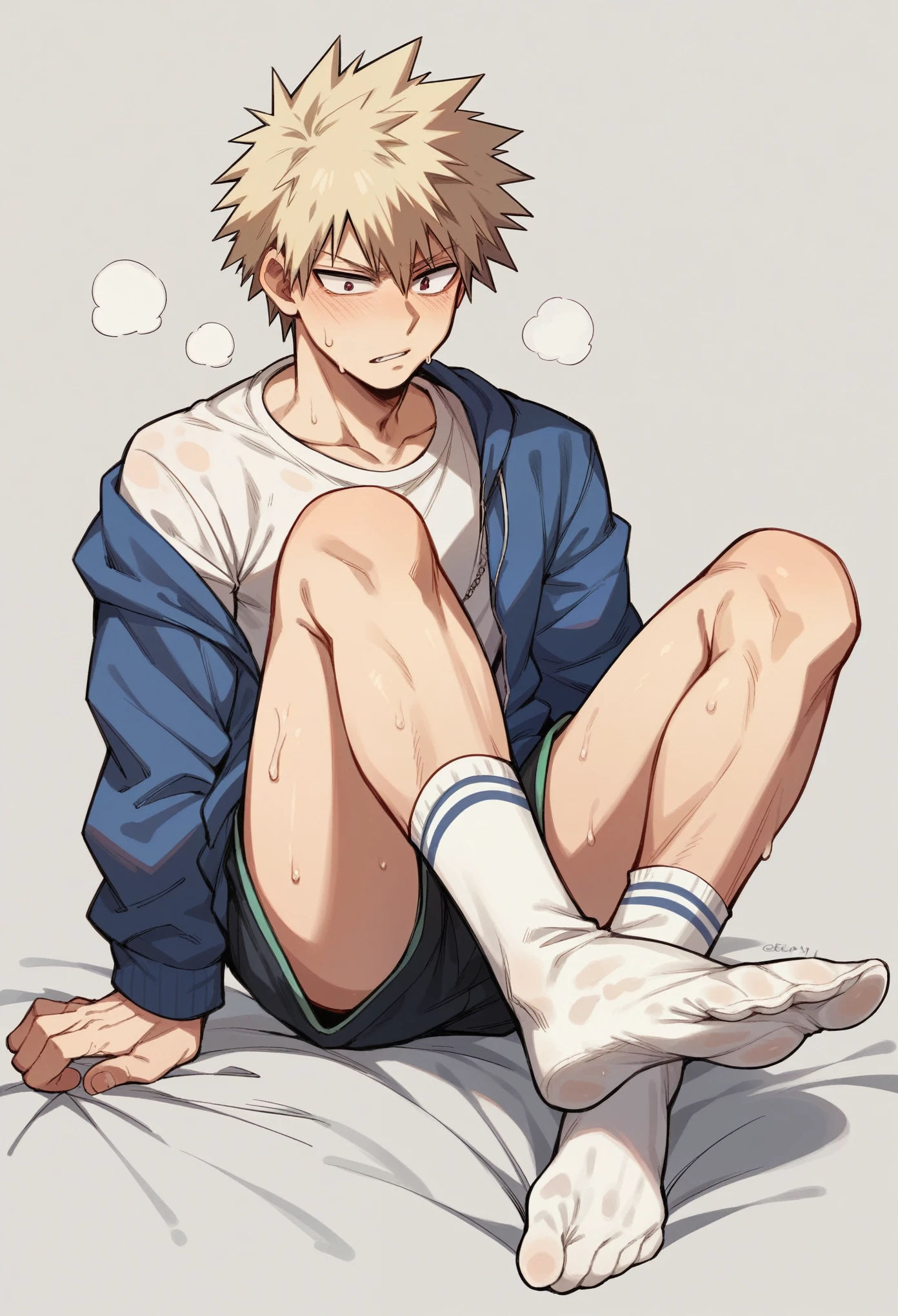 Anime Boy Deku & Bakugo smelly feet in sweaty white socks