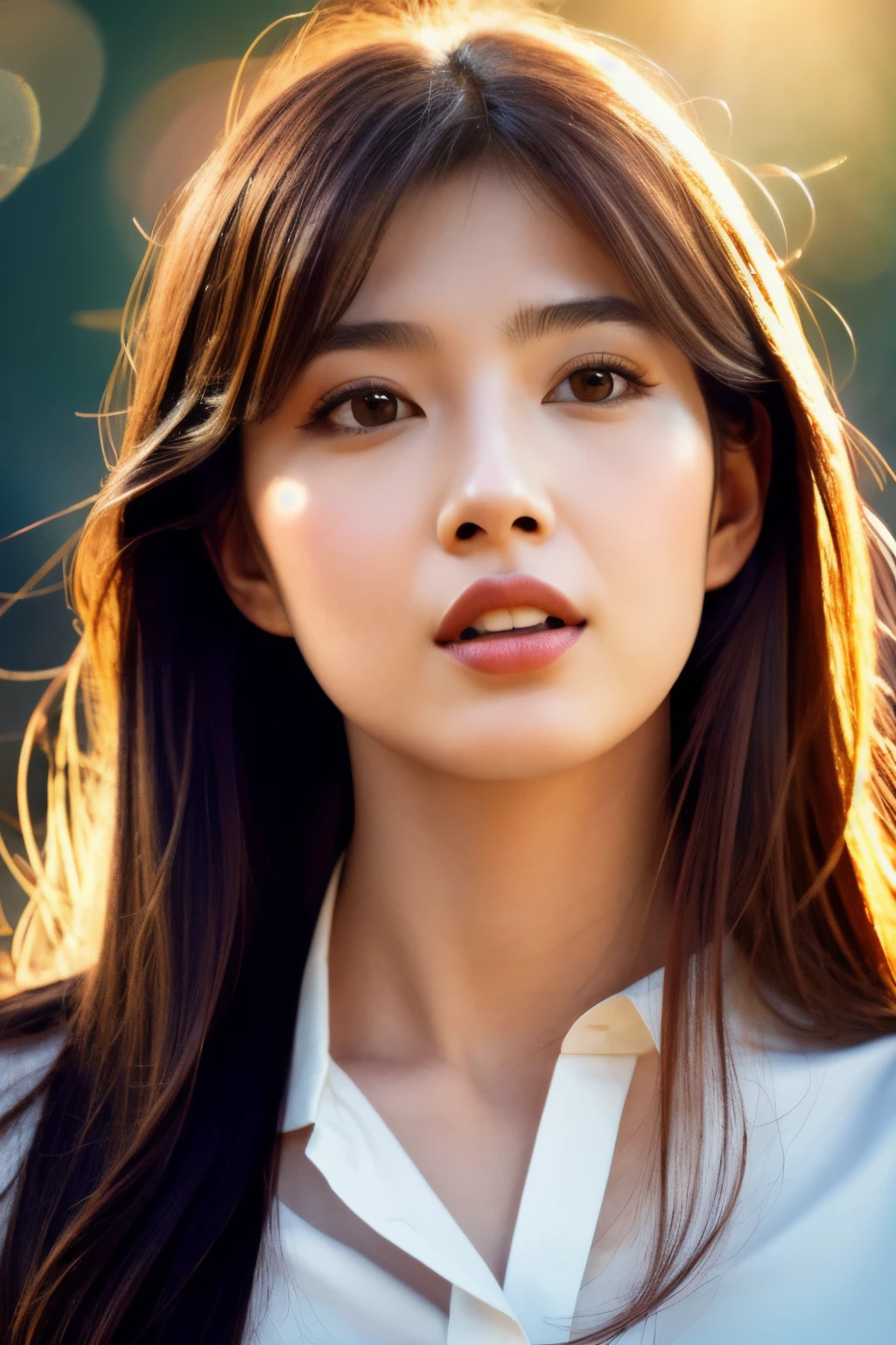 1girl in, (deep neckline:1.2), (Raw photo, Best Quality), (Realistic, Photorealsitic:1.4), masterpiece, Extremely delicate and beautiful, Extremely detailed, 2k wallpaper, amazing, finely detail, the Extremely Detailed CG Unity 8K Wallpapers, Ultra-detailed, hight resolution, Soft light, Beautiful detailed girl, extremely detailed eye and face, beautiful detailed nose, Beautiful detailed eyes, long straight hair, Cinematic lighting, Winter scene, Perfect Anatomy, Slender body,
INFO　camisole