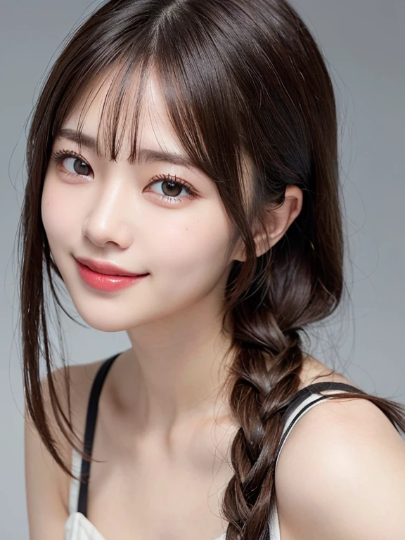 (masterpiece:1.3), (8K, Photorealistic, Raw photo, Best image quality: 1.4), Japanese schoolgirl、A full-body shot facing forward,Less exposure、Trendy clothes,Medium Hair,Natural color lip,(Random Hairstyles:1.2)、Cleavage:1.2、Super detailed face、Attention to detail、double eyelid、Put your chest together、Sharp focus:1.2、Beautiful woman:1.4、Highest quality、masterpiece、超A high resolution、(Photorealistic:1.4)、Highly detailed and professionally lit smile、