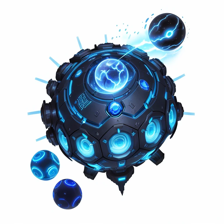 Close-up of blue light in a round object, Arcane Bomb, glowing field, Sphere of Agamemnon, League of Legends Inventory Items, blue circular hologram, Plasma sphere, energy core, Blue fireball, field, World of Warcraft Spell Icons, ghost field, Fusion Reactor, luminous scifi engine, xenon, dyson field,There are many balls of different colors