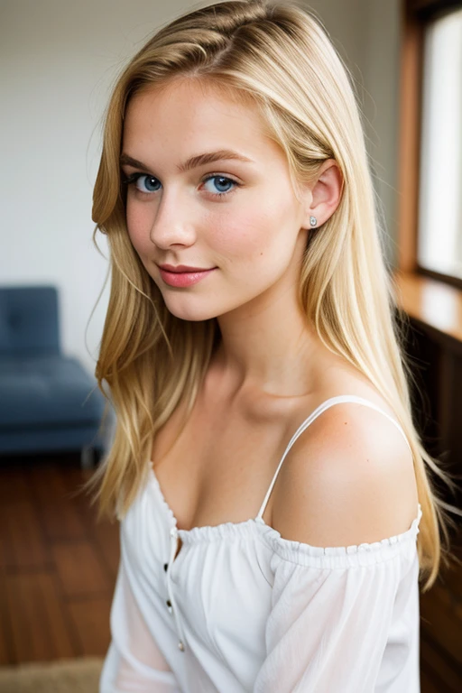 Young around 20 years old blonde with blue eyes and Polish
