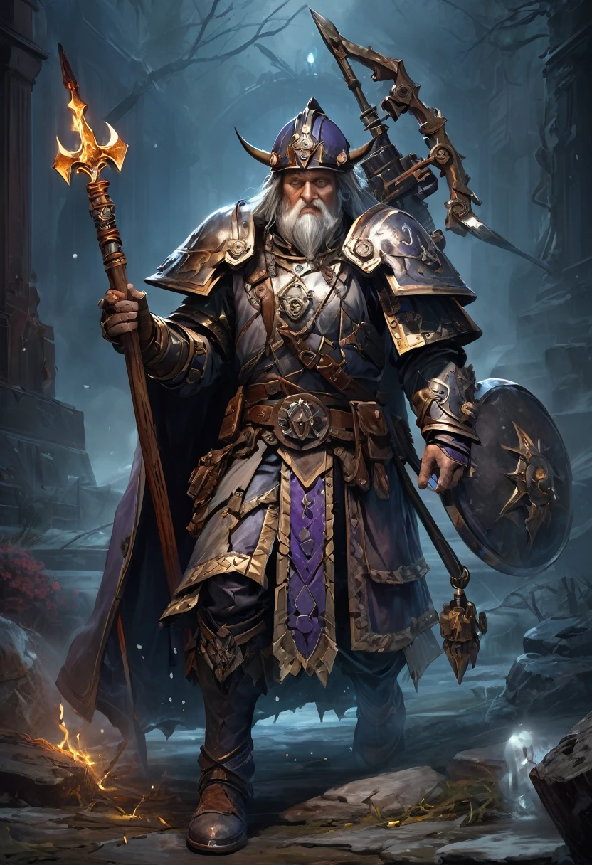 masterpiece, 8k, best quality, highly detailed, a two handed warhammer covered in ghostly runes