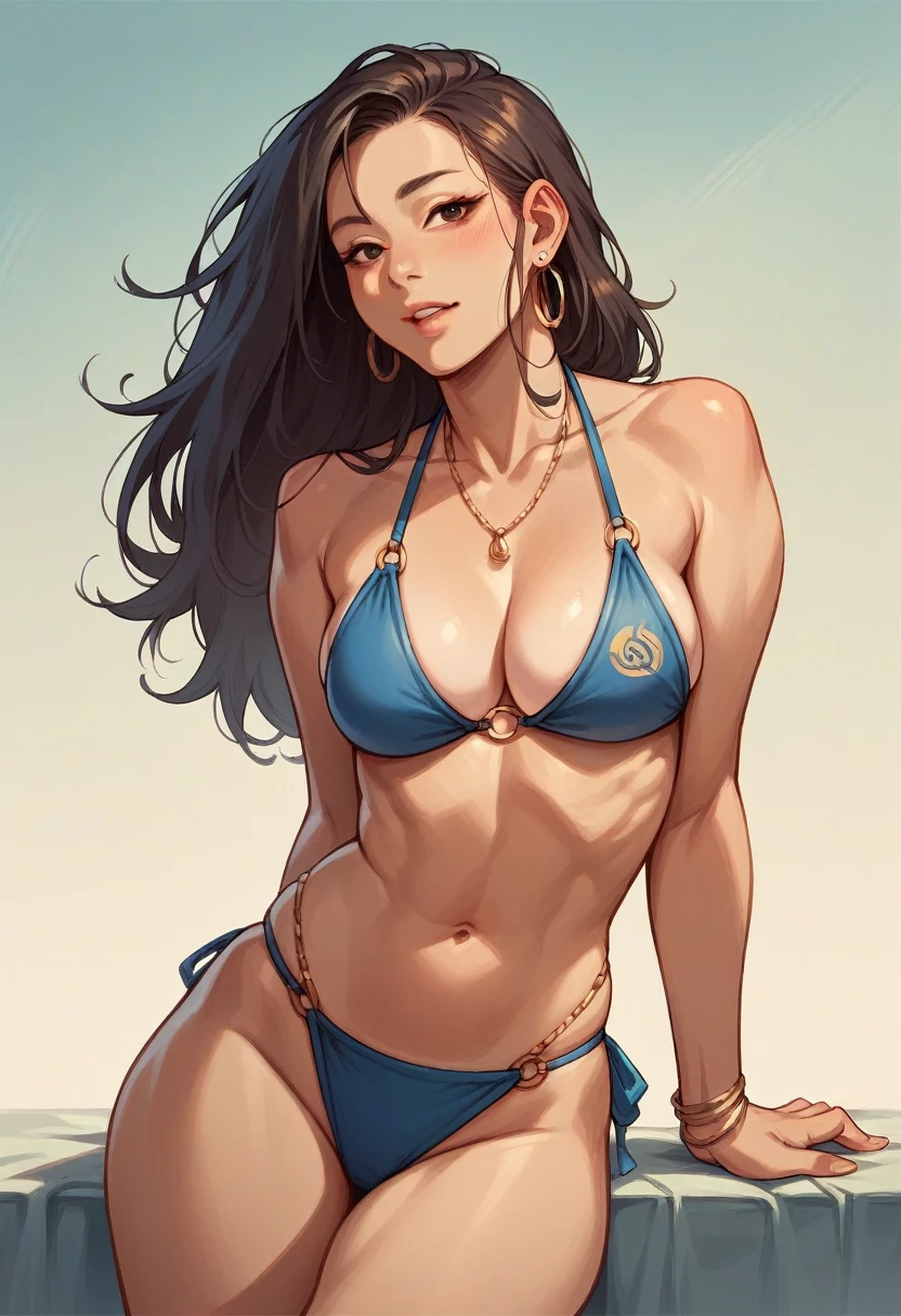 Asian woman perfect body in bikini, let your entire back be seen