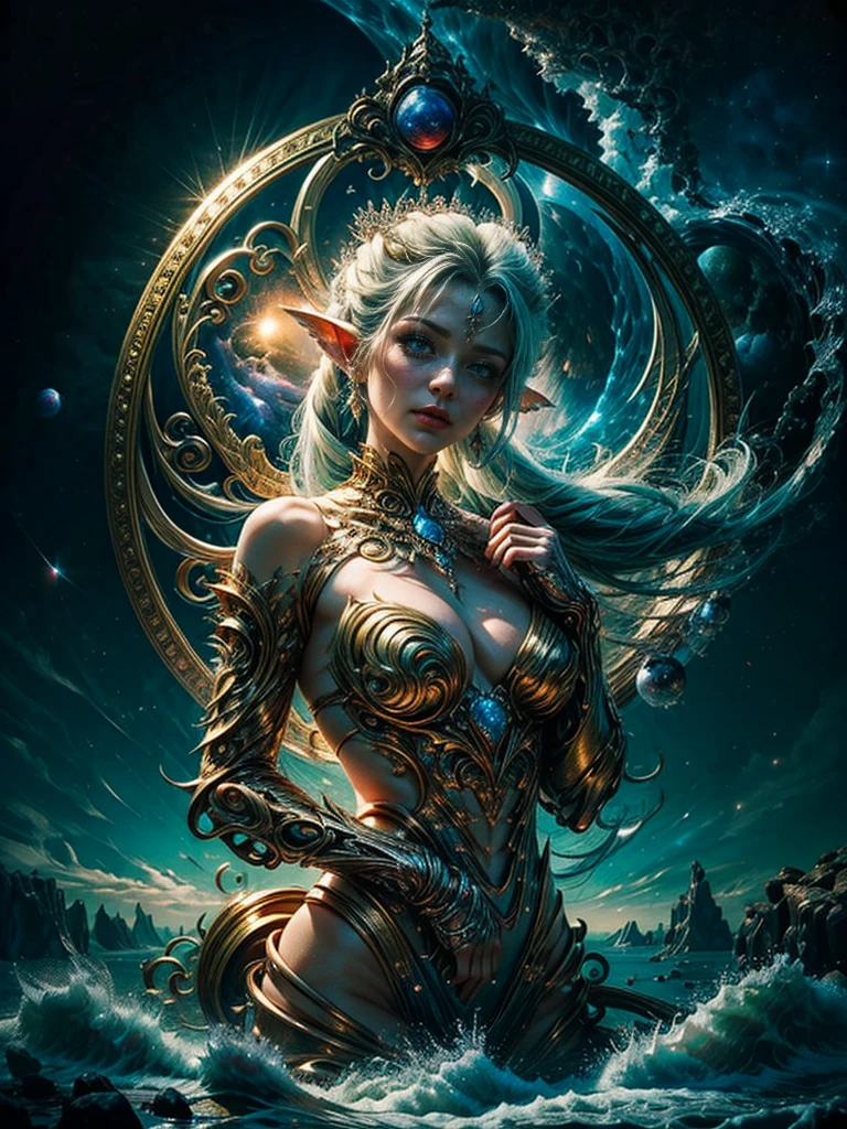 Immersion in the ether, flowing with the eternal soul through the vibration of love, everything is connected, Flowing Energy, spiritual, divine, fairy, Space, conceptual art, Feminine beauty, God, fairy art, Erotic, biomechanical