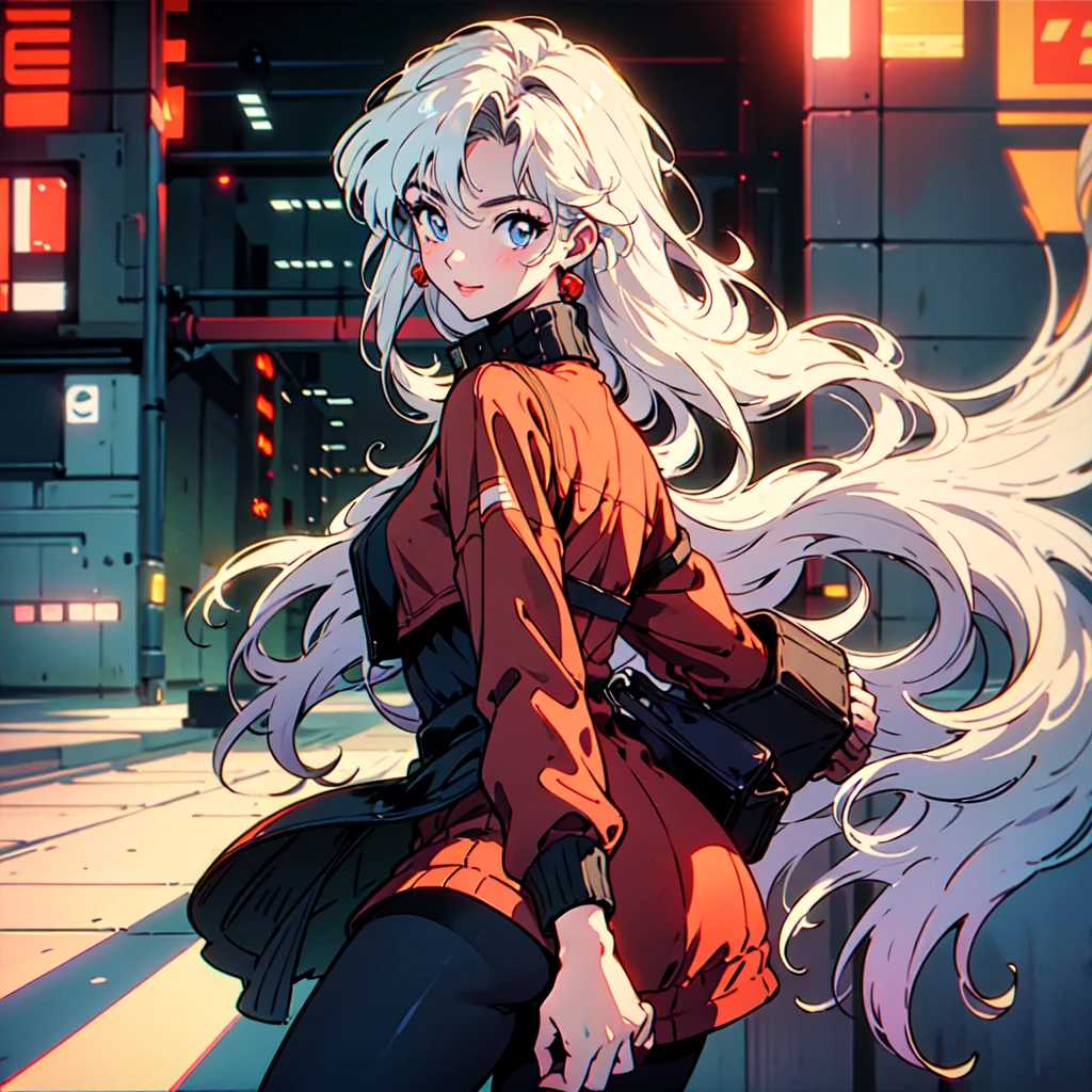 A city pop poster with a retro 80s feel、Imagine the album cover。With the highest quality anime illustrations、There is one blonde girl with short hair.。Her eyes shine blue、Dressed in rapper style clothing、I&#39;m wearing headphones。
The image is in a dynamic pose.、Drawn from a novel angle。Created in high definition like 4K、Creates the feeling of being in a dark room。The room was lit by blue lights.、It has a fantastic atmosphere。The room is a small space like a 1K.、The window offers a view of downtown Shinjuku.。
This work depicts a night city enveloped in neon lights.、This will be a record that allows you to fully enjoy the charm of city pop.。