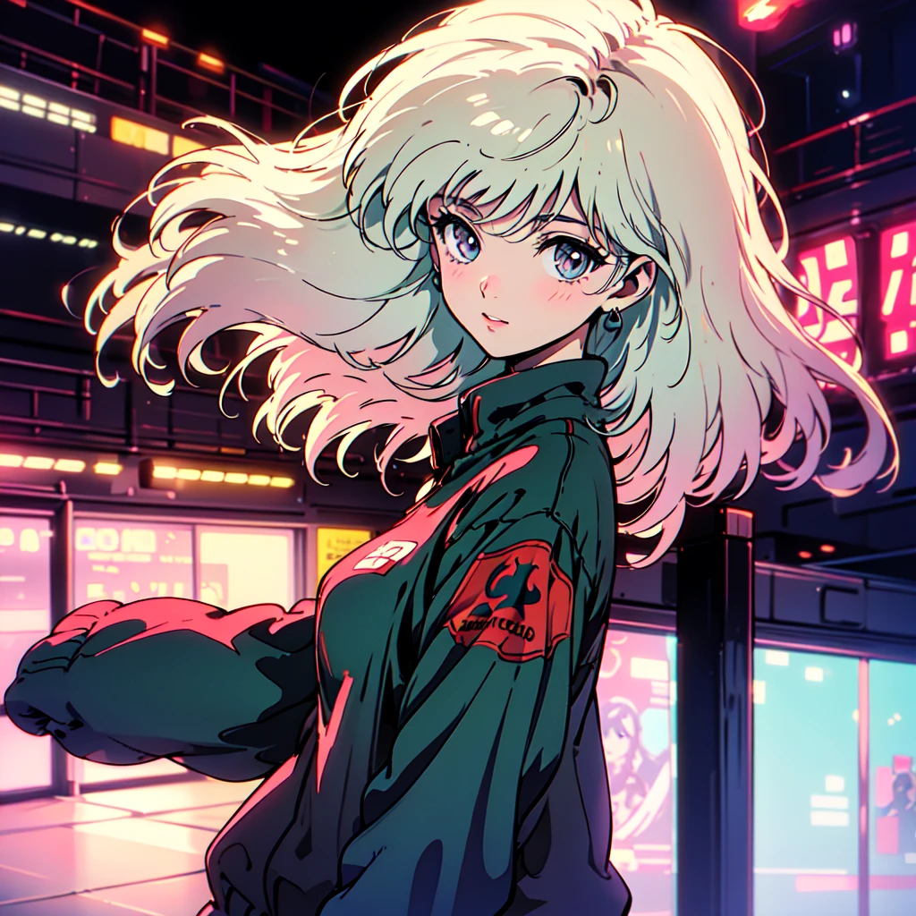 A city pop poster with a retro 80s feel、Imagine the album cover。With the highest quality anime illustrations、There is one blonde girl with short hair.。Her eyes shine blue、Dressed in rapper style clothing、I'm wearing headphones。
The image is in a dynamic pose.、Drawn from a novel angle。Created in high definition like 4K、Creates the feeling of being in a dark room。The room was lit by blue lights.、It has a fantastic atmosphere。The room is a small space like a 1K.、The window offers a view of downtown Shinjuku.。
This work depicts a night city enveloped in neon lights.、This will be a record that allows you to fully enjoy the charm of city pop.。