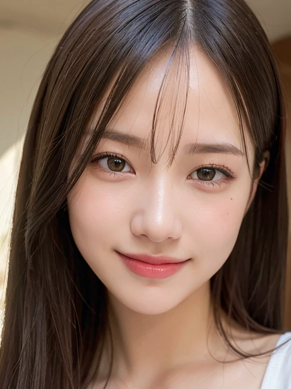 (masterpiece:1.3), (8k, Realistic, RAW Photos, Best image quality: 1.4), 20-year-old girl、(Random Hairstyles:1.2)、Highly detailed face、Attention to detail、double eyelid、Sharp focus:1.2、Beautiful woman:1.4、Light brown hair、Highest quality、masterpiece、Ultra-high resolution、(Realistic:1.4)、Highly detailed and professional lighting、Brown Knight、thin、A big smile、Long black hair、Deadly position、Beautiful Skin、Random Pause、Shiny Hair、Sculpture model pose、From head to toe、valley、b