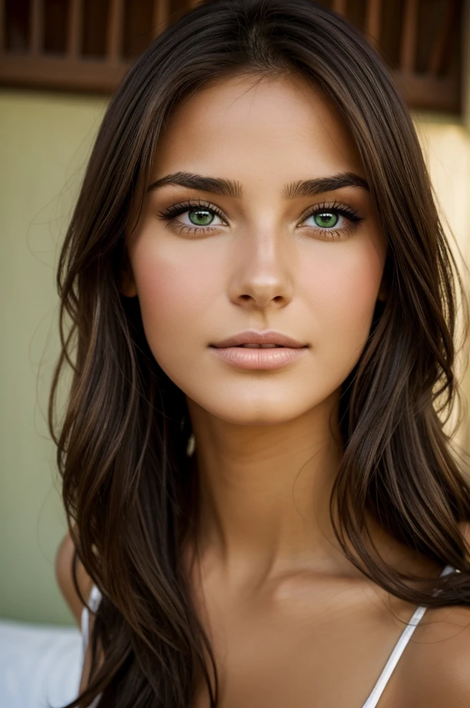 face femme jeune sexy brune yeux vert latine