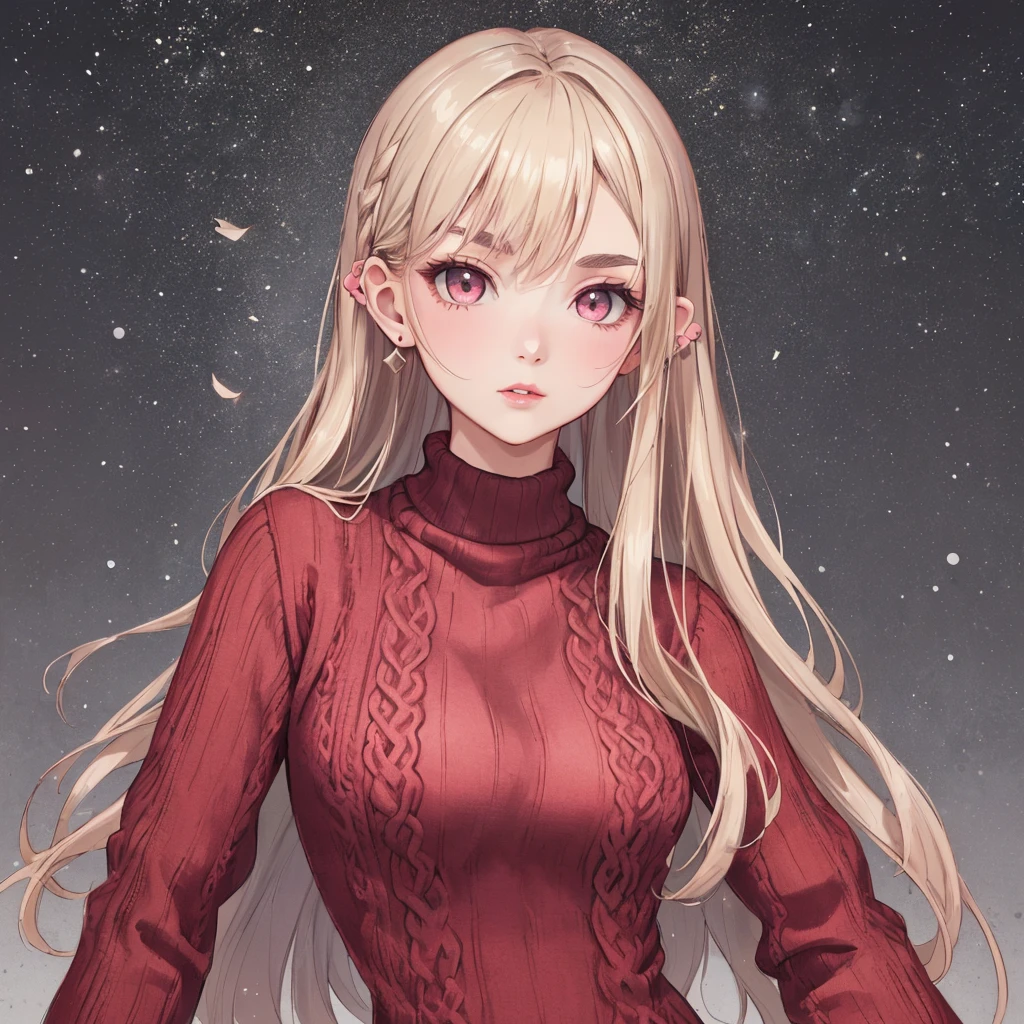 (1girl, masterpiece, high quality, highly detailed, best quality, light particles, Super detailed, 8k wallpaper,), ((breasts type: Narrow, Narrow breasts, Smaller and closer together, often more upright)), (wearing (red Wool plaid jumper dress)), (Winter theme, background: park), (Eyes: Oval-shaped, light hazel, Nose: Small and straight, Lips: Medium, natural pink, Hair: Long, straight, dark blonde, Skin Tone: Fair with a cool undertone, Eyebrows: Thin and arched, Cheekbones: High and defined, Chin: Rounded, Ears: Small and close to the head, Expression: Warm and welcoming)