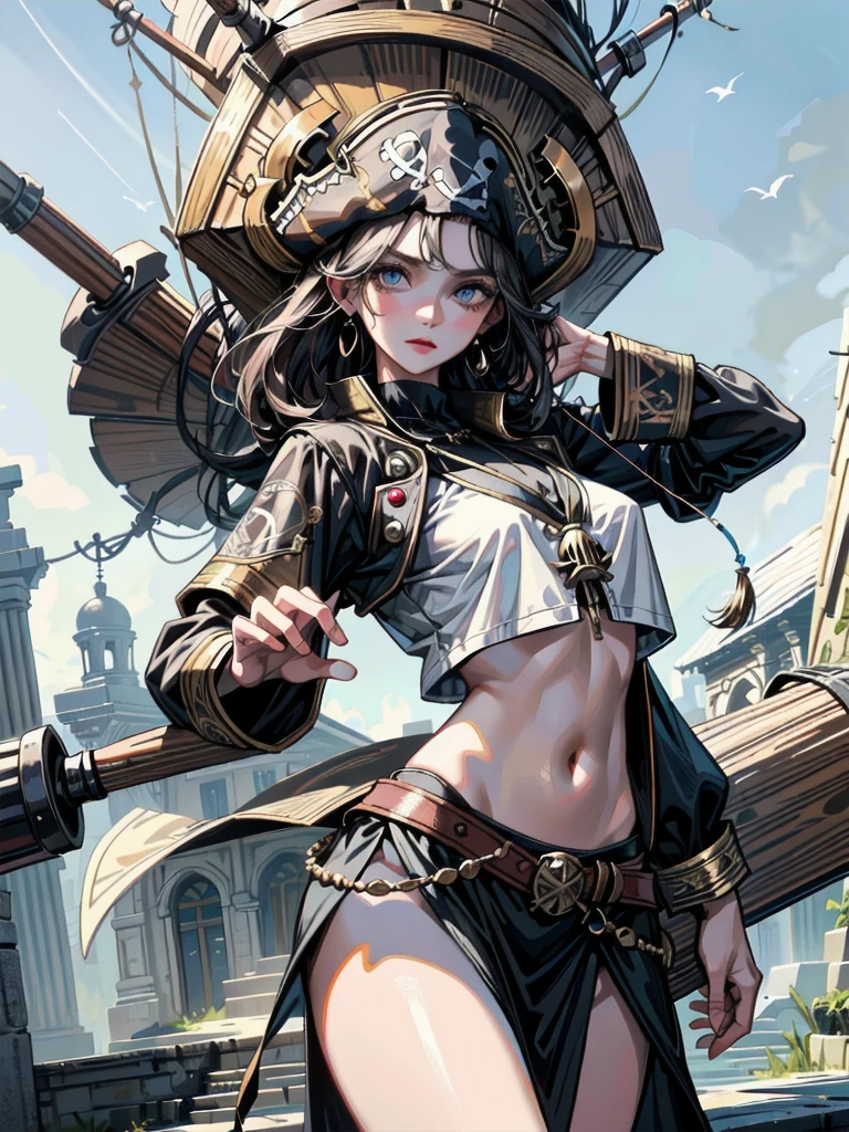 Best Quality, Best Picture Quality, Concept Art, Beautiful Girl, Pistol, Full Body, Wilderness, Night, Starry Sky, Alphonse Mucha, Dream, Rainbow, Hope, Cowboy Shot, Dynamic Composition, Looking Far