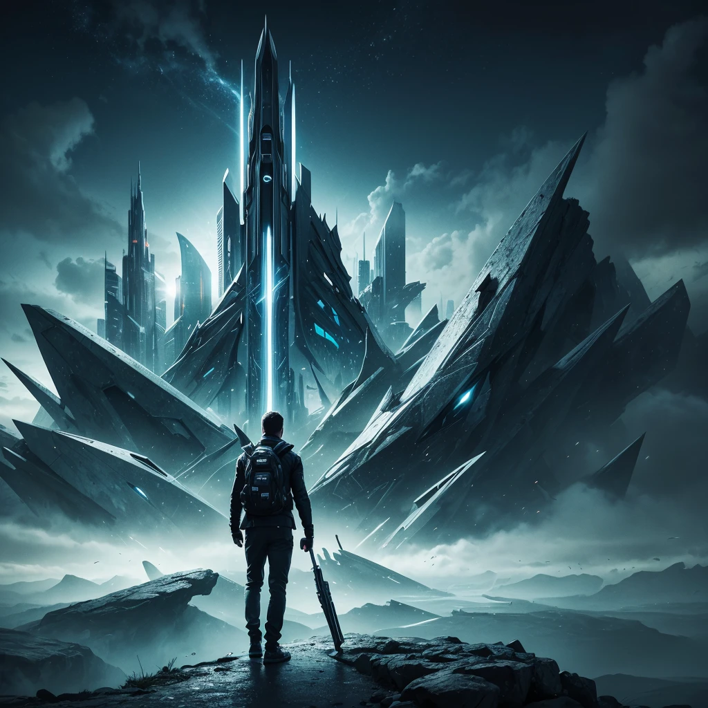 album cover, high quality design, futuristic, simple, chill ambiance, sky, sky fall, great screen, future, dreams, hope