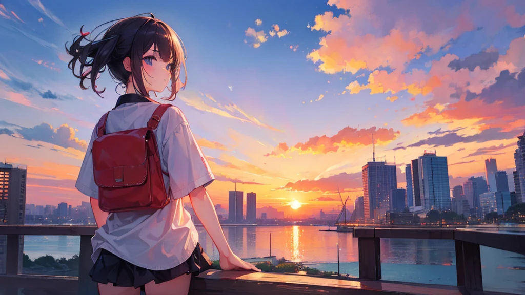 ((Highest quality)), ((masterpiece)), (detailed),Lo-fi sunset