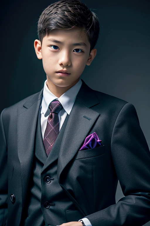 13 year old boy in suit

 and belt viable 

4k high rez good detail