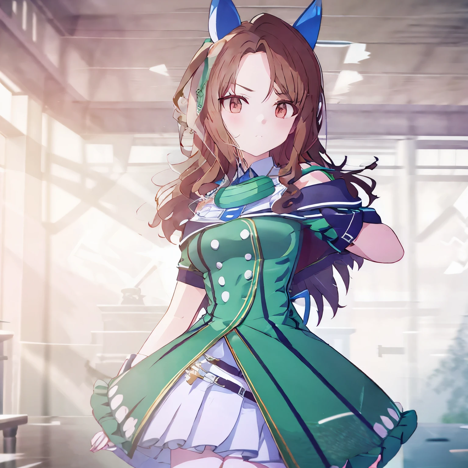 long hair,brown hair, uma musume