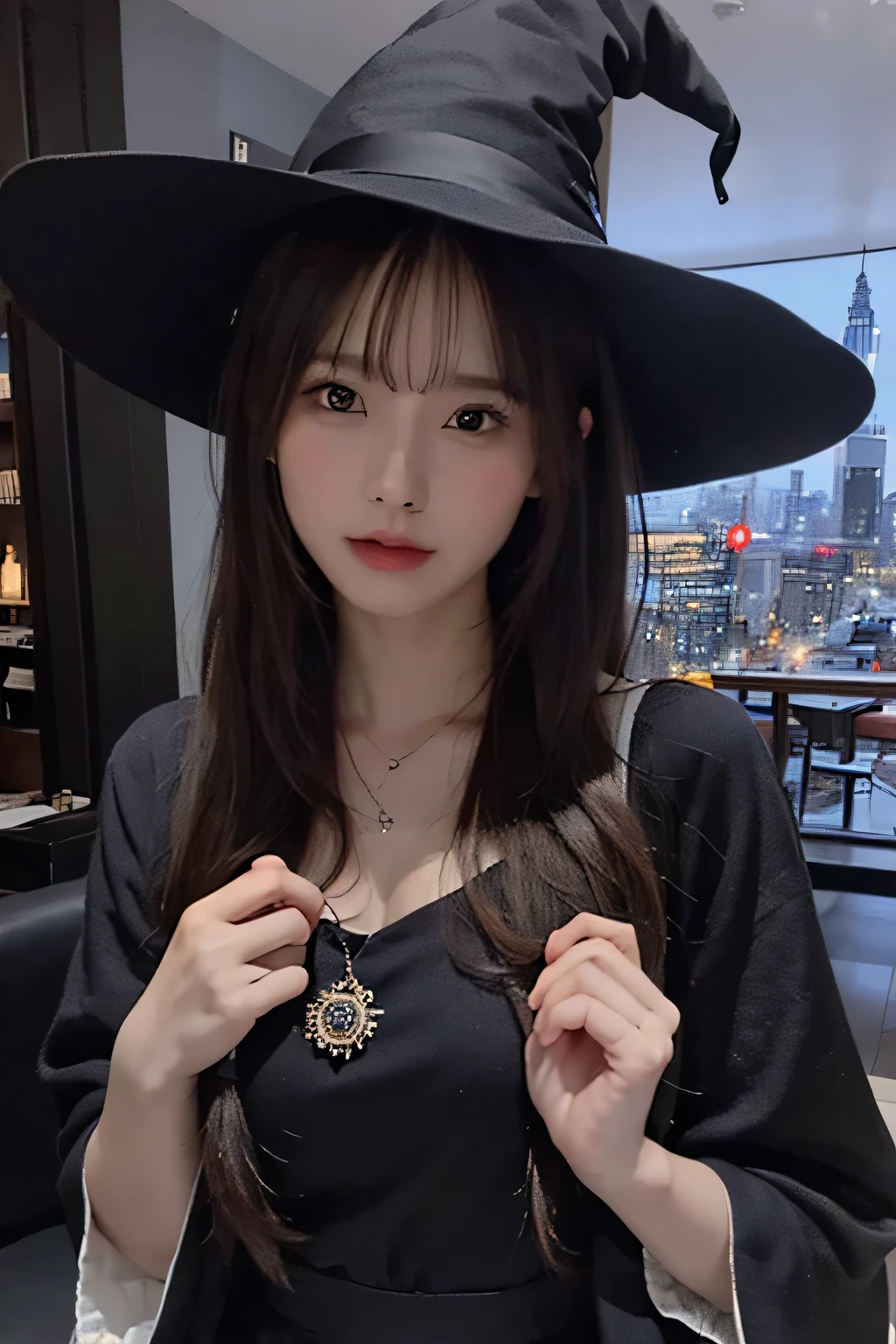 Witch,UHD, high quality, best quality, 16k,4K(8K),city,Wizard