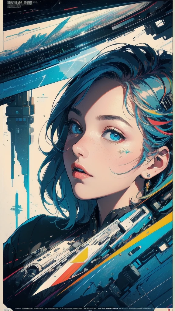 (((masterpiece, highest quality))),(((solo:1.2))),(((1girl:1.2))),32k wallpaper, very detailed, poster, vintage science fiction,(((((geometric cinematic movie poster))))), ((bauhaus)),(shape),(((abstract))),(mid century modern),movie poster,(((((portfolio))))),(((((Close-up))))),(((((bust up))))),((((more various angle)))),(((highlight))),Vast landscape,((((heterochromia)))),(((complete. detailed face))),(((Extremely talented))),(((most complecated machine))),(Colorful color scheme),(reflection light leak)
