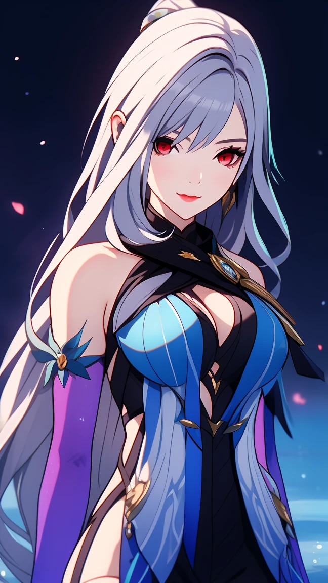 araffe woman in a corset and black gloves posing for a picture, anime girl cosplay, anime cosplay, albedo from overlord, seductive tifa lockhart portrait, cosplay, cosplay photo, irelia from league of legends, elegant glamourous cosplay, inspired by Wang Meng, ahri, glamourous cosplay, ahri from league of legends, SkirkGI, red eyes, long hair, white hair, blue hair, hair ornament,