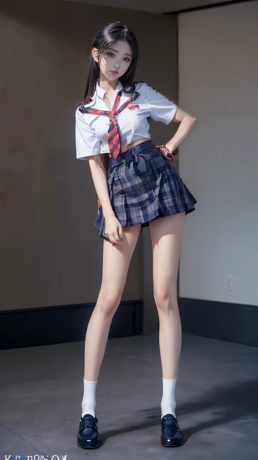 ((masterpiece)),(((最high quality))),(((((Full body shot of a girl taken from the floor:1.7))))),((Photograph the whole body from knee height:1.6)),((((((脚を揃えてPlease stand up straight:1.9)))))),((Thin thighs:1.3)),((Long legs:1.4)),(((Girl standing in a school classroom:1.7))),(((Micro Mini Skirt Uniform:1.6))),((スリムなModel body type:1.8)),((Japan  in summer uniform:1.8)),((Wearing a red tie:1.5)),(Wearing a white shirt with short sleeves:1.3),Her erect nipples are clearly visible under her clothes.,(Navy blue checked micro mini skirt:1.7),(************:1.3),bangs,A small smile,((cute***)),Slender girl,Black Loafers,(((short white socks up to the ankles,:1.2))),cute,The thighs below the groin are slim and firm,cute,Black hair ponytail,Thin legs,スリムなModel body type,Very small waist,Small hips,Long thighs,Thin thighs,Thin hands,Long hands,((((Full body from belowを撮影する:1.5)))),(((((k-popのIVEのWONYOUNGにそっくりの***:1.9))))),((Turn your whole body straight ahead:1.8)),((expensive:1.4)),(Stand with your legs straight without bending your knees:1.7),((Please stand up straight:1.7)),((turn your hips forward:1.7)),The ankles are super thin,beauty,Fine skin,Firm Skin,引き締まったThin legsの肌を細部までリアルに再現,Very detailed, Attention to detail,high quality,Awards,High resolution,(Anatomically correct:1.3),(8k,RAW Photos,最high quality,masterpiece:1.5),(((Photographing a girl&#39;Full body from below))),(((She is taking a picture with three other girls from her class.:1.5))),3人ともスリムでcute,Height 173cm,((脚を揃えてPlease stand up straight:1.7)),((脚を揃えてPlease stand up straight:1.7)),((脚を揃えてPlease stand up straight:1.5)),((脚を揃えてPlease stand up straight:1.7)),(((Keep your back straight:1.8))),((Look forward:1.2)),9頭身beauty,Model body type,((Inseam is half the height:1.3)),Thin thighs,((k-popのIVEのWONYOUNGにそっくりの***:1.5)),Tiny and slim waist,((In the background, a classroom with a blackboard and desks is visible.:1.7)),(((beautiful girl:1.6)))