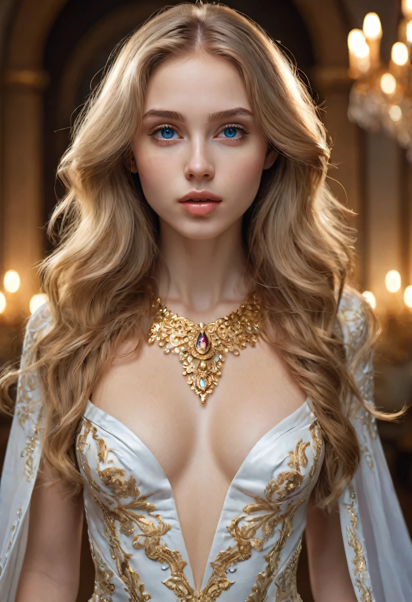 (Masterpiece.Uhd.photorealistic)(( full body shot)). 1 ultra hot gorgeous European woman, age 23, ethereum crypto goddess, beautiful detailed eyes, beautiful detailed lips, extremely detailed face, long eyelashes, flawless porcelain skin, flowing golden hair, elegant posture, graceful movements, serene expression, detailed intricate silver and gold jewelry, ornate flowing dress, shimmering ethereal aura, dramatic dramatic lighting, cinematic composition, vibrant vivid colors, dramatic shadows, studio lighting, ultra-fine painting, sharp focus, physically-based rendering, extreme detail description, professional, vivid colors, bokeh. BREAK
Perfect anatomy.
perfect hair.
perfect breast.
perfect body.
perfect hands.
perfect face.
perfect eyes.
accurate.
anatomically correct.