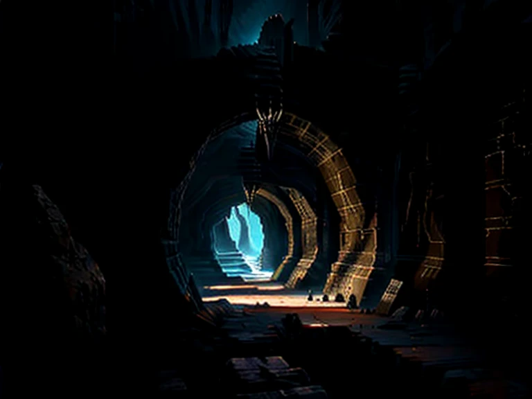 aisle, dungeon, Hall, dark, cave, door