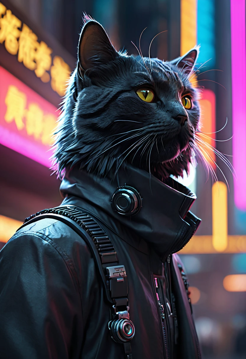 Ultra Detailed, high resolution, Ultra Detaileded, best quality, Astonishing, Top quality, Extremely detailed CG unity 8k wallpaper, light, Cat Lover, Cyberpunk, Dark Boy