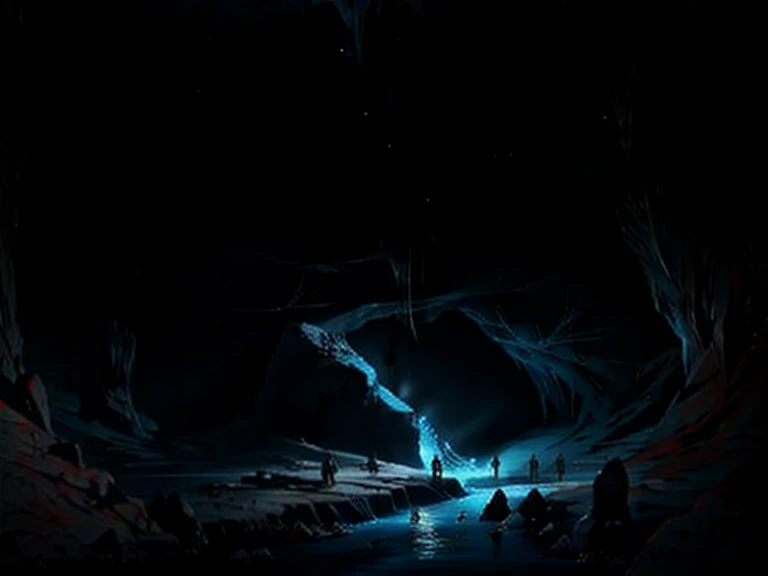 dungeon, cave, waterhole, dark