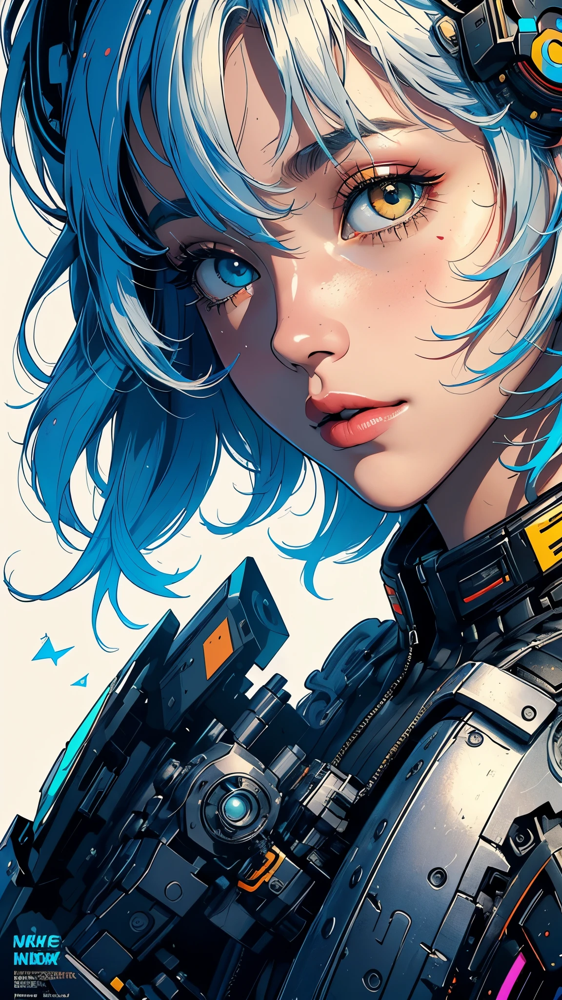 (((masterpiece, highest quality))),(((solo:1.2))),(((1girl:1.2))),32k wallpaper, very detailed, poster, vintage science fiction,(((((geometric cinematic movie poster))))), (bauhaus), shape,(((abstract))),(mid century modern),movie poster,(((((portfolio))))),(((((Close-up))))),(((((bust up))))),((((more various angle)))),(((highlight))),Vast landscape,((((heterochromia)))),(((complete. detailed face))),(((Extremely talented))),(((most complecated machine))),Colorful color scheme