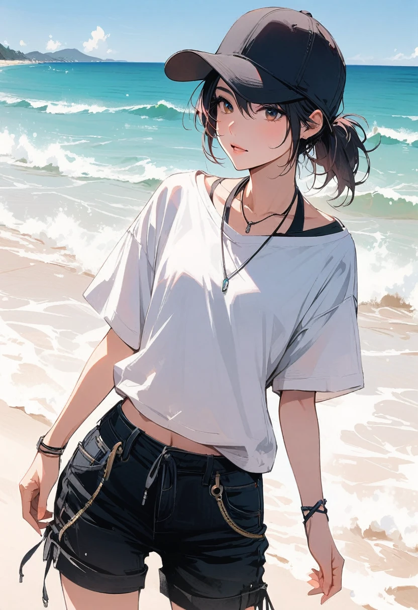 Handsome Tomboy ,Loose-fitting clothing, Beach