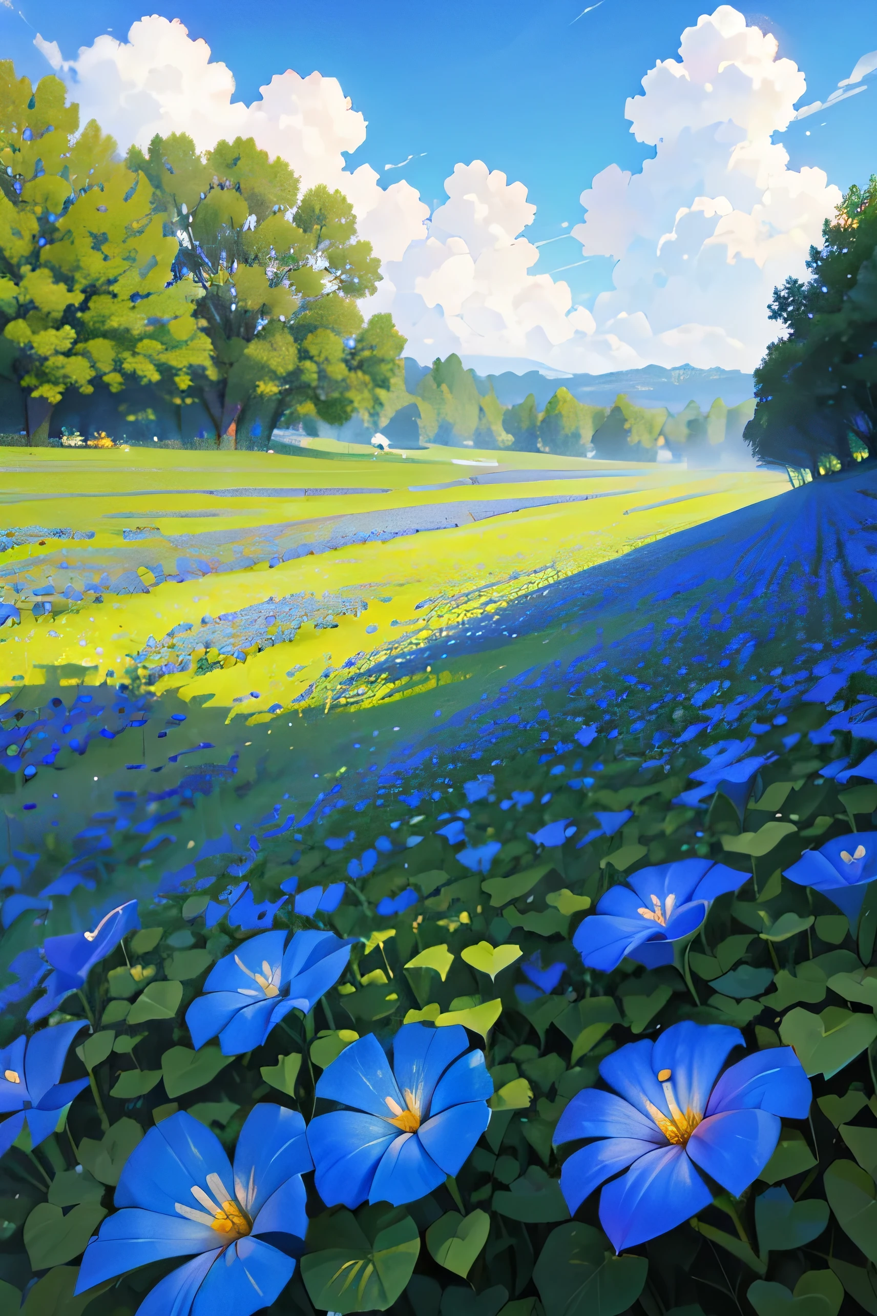 ((Landscape only))、Morning glories bloom in abundance