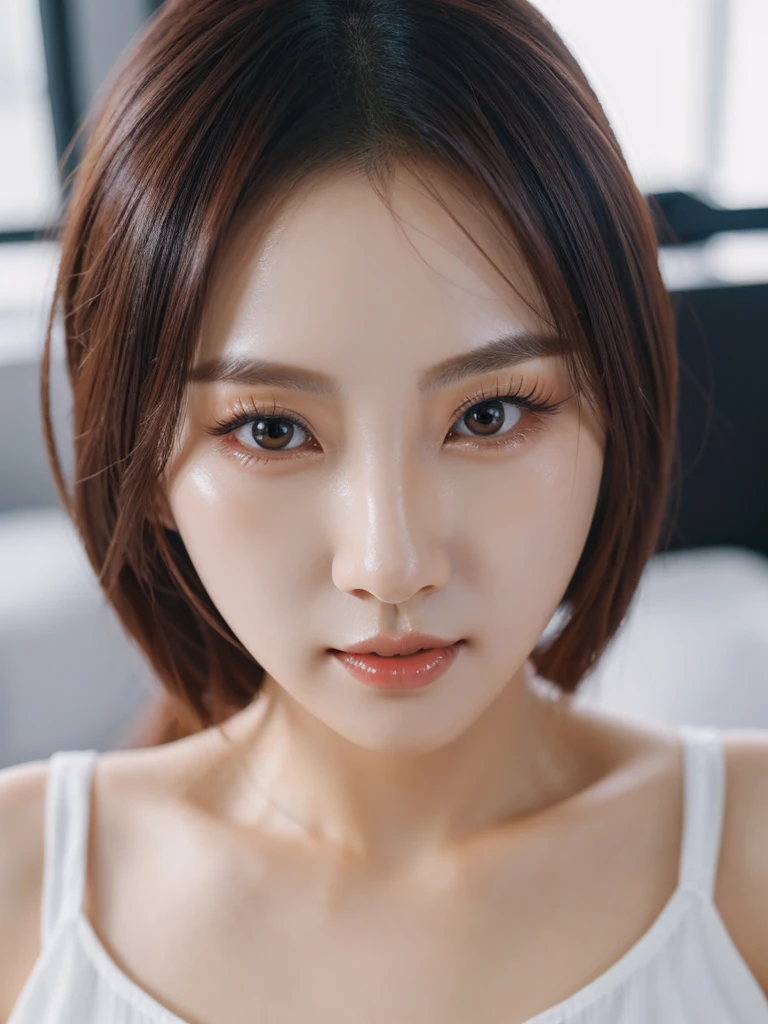 a beautiful korean kpop woman, 1girl, posing for a photoshoot, wearing a sexy revealing korean kpop outfit, beautiful detailed eyes, beautiful detailed lips, extremely detailed eyes and face, long eyelashes, elegant pose, dynamic lighting, high quality, 8k, photorealistic, studio lighting, professional, vivid colors, bokeh