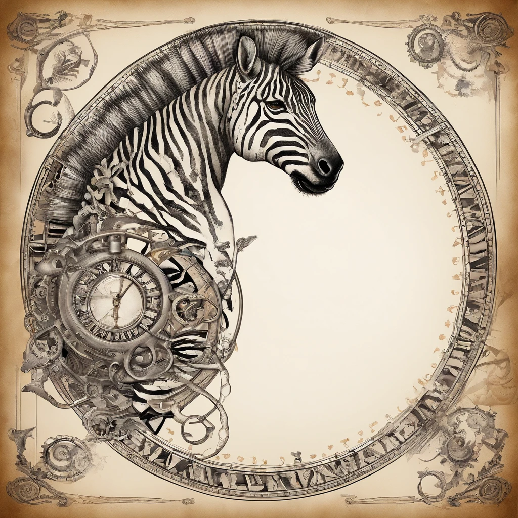 (((Create a tattoo sketch on a blank sheet of paper, Ouroboros with a zebra pattern surrounding a puzzle with a missing piece, show through the Ouroboros the need to loop an event in order to understand it, the puzzle represents autism, add details representing openness))). 