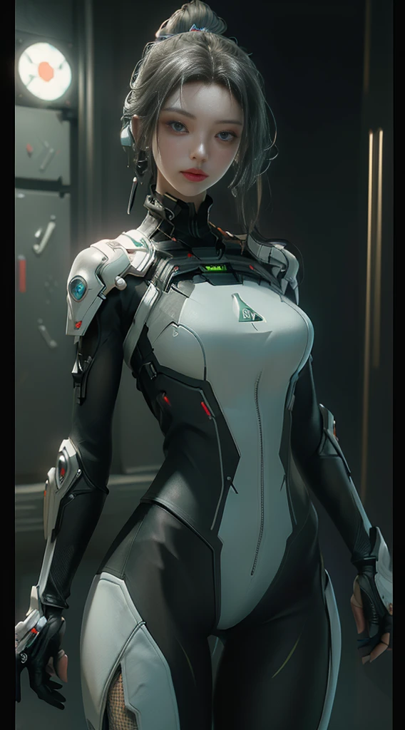 ((Highest quality)), ((masterpiece)), (detailed:1.4), 3d, Beautiful cyberpunk woman image,High resolution (High Dynamic Range),Ray Tracing,NVIDIA,Super Resolution,Unreal 5,Scattered beneath the surface,PBR Texturing,Post-processing,Anisotropic Filtering,Depth of written boundary,Maximum clarity and sharpness,Multilayer Texture,Albedo and Specular Maps,Surface Shading,Accurate simulation of light-matter interactions,Perfect Proportions,Octane Rendering,Two-tone lighting,wide aperture,Low ISO,White balance,Three-part method,8K RAW,Server room with LED lights