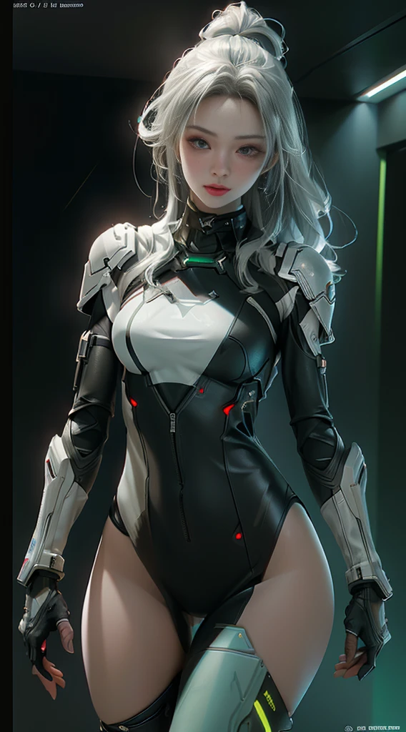 ((Highest quality)), ((masterpiece)), (detailed:1.4), 3d, Beautiful cyberpunk woman image,High resolution (High Dynamic Range),Ray Tracing,NVIDIA,Super Resolution,Unreal 5,Scattered beneath the surface,PBR Texturing,Post-processing,Anisotropic Filtering,Depth of written boundary,Maximum clarity and sharpness,Multilayer Texture,Albedo and Specular Maps,Surface Shading,Accurate simulation of light-matter interactions,Perfect Proportions,Octane Rendering,Two-tone lighting,wide aperture,Low ISO,White balance,Three-part method,8K RAW,Server room with LED lights