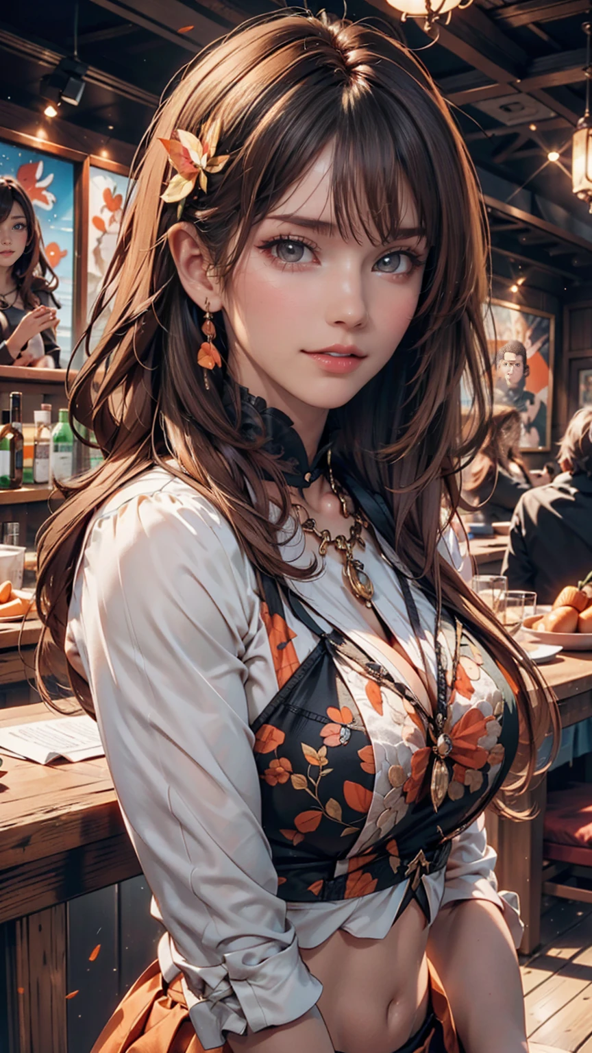 Multicolored Hair, Gradient Hair, carrot hair ornament, Mole under the eye, Amber Eyes, Attention to detail, Verism, Hyperrealism, modern art, Cinema Lighting, Shine, Wide Shot, debt/1.2, Highest quality, Awards, 8k, Super Detail, Ultra-high resolution