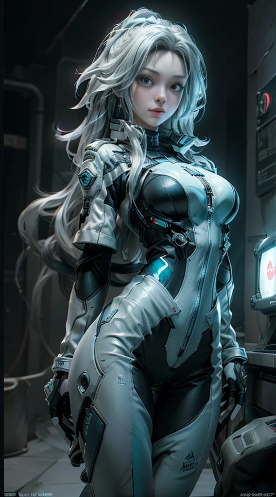 ((Highest quality)), ((masterpiece)), (detailed:1.4), 3d, Beautiful cyberpunk woman image,High resolution (High Dynamic Range),Racing Suits,White boots,Super Resolution,Unreal 5,Scattered beneath the surface,PBR Texturing,Post-processing,Anisotropic Filtering,Depth of written boundary,Maximum clarity and sharpness,Multilayer Texture,Albedo and Specular Maps,Surface Shading,Accurate simulation of light-matter interactions,Perfect Proportions,Octane Rendering,Two-tone lighting,wide aperture,Low ISO,White balance,Three-part method,8K RAW,Costume with blue LED lights