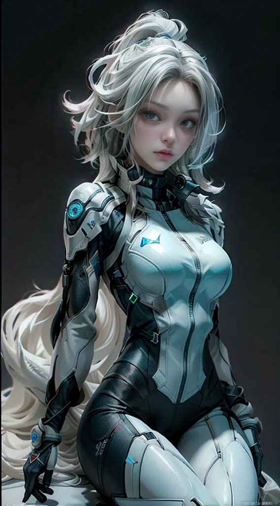 ((Highest quality)), ((masterpiece)), (detailed:1.4), 3d, Beautiful cyberpunk woman image,High resolution (High Dynamic Range),Racing Suits,White boots,Super Resolution,Unreal 5,Scattered beneath the surface,PBR Texturing,Post-processing,Anisotropic Filtering,Depth of written boundary,Maximum clarity and sharpness,Multilayer Texture,Surface Shading,Accurate simulation of light-matter interactions,Perfect Proportions,Octane Rendering,Two-tone lighting,wide aperture,Low ISO,White balance,Three-part method,8K RAW,Costume with blue LED lights，Brown hair