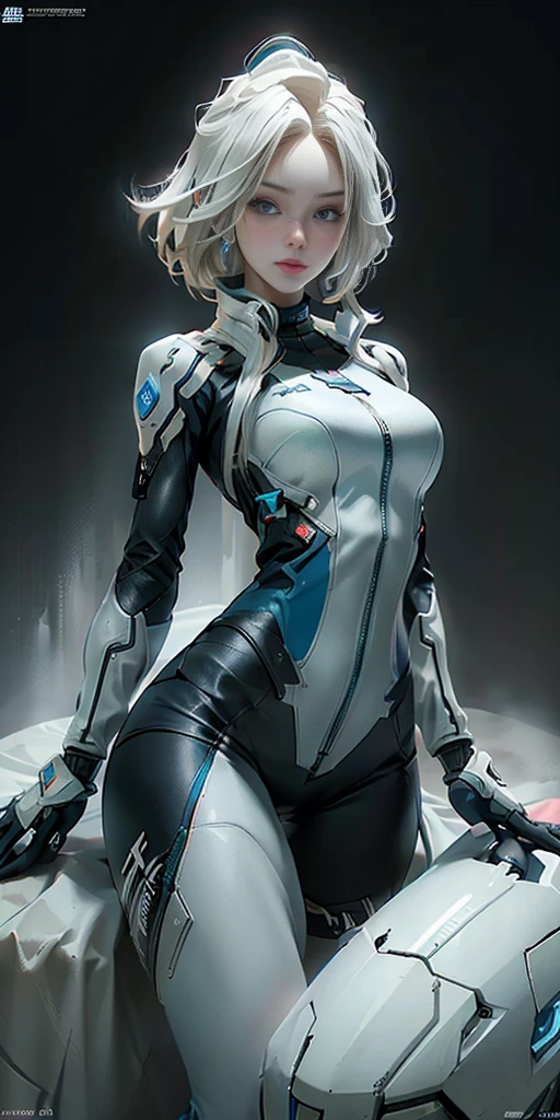 ((Highest quality)), ((masterpiece)), (detailed:1.5), 3d, Image of a beautiful blonde cyberpunk woman,High resolution (High Dynamic Range),Racing Suits,White boots,Super Resolution,Unreal 5,Scattered beneath the surface,PBR Texturing,Post-processing,Anisotropic Filtering,Depth of written boundary,Maximum clarity and sharpness,Multilayer Texture,Surface Shading,Accurate simulation of light-matter interactions,Perfect Proportions,Octane Rendering,Two-tone lighting,wide aperture,Low ISO,White balance,Three-part method,8K RAW,Costume with blue LED lights，