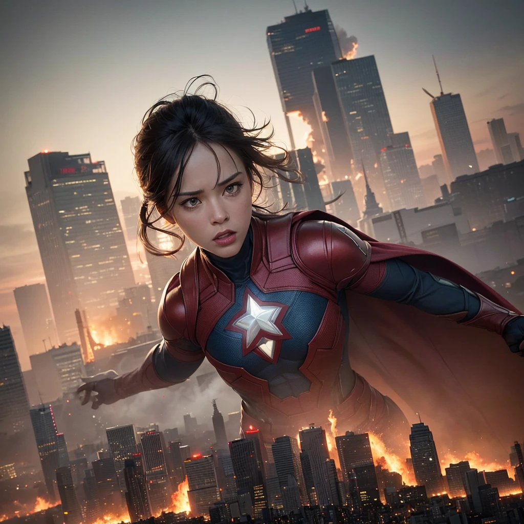 a team of superhero avengers,highly detailed character designs,epic battle scene,downtown tokyo cityscape,skyscrapers,destruction,explosions,smoke,superhero costumes,detailed faces and expressions,cinematic lighting,dramatic shadows,moody color palette,intense action,photorealistic,8k,best quality,masterpiece
