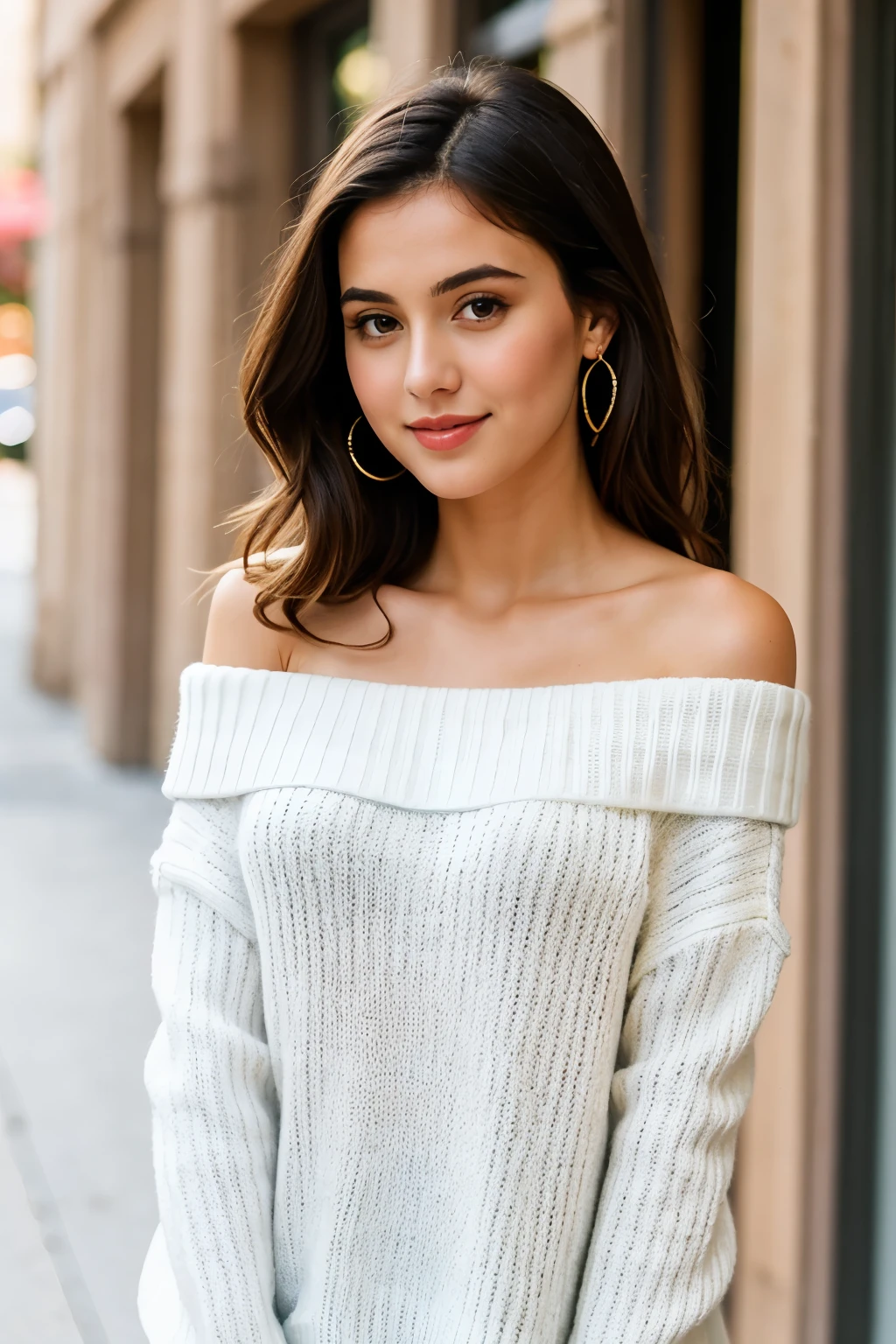 ((Best quality)), ((masterpiece)), (detailed), 1 girl, off shoulder sweater, 