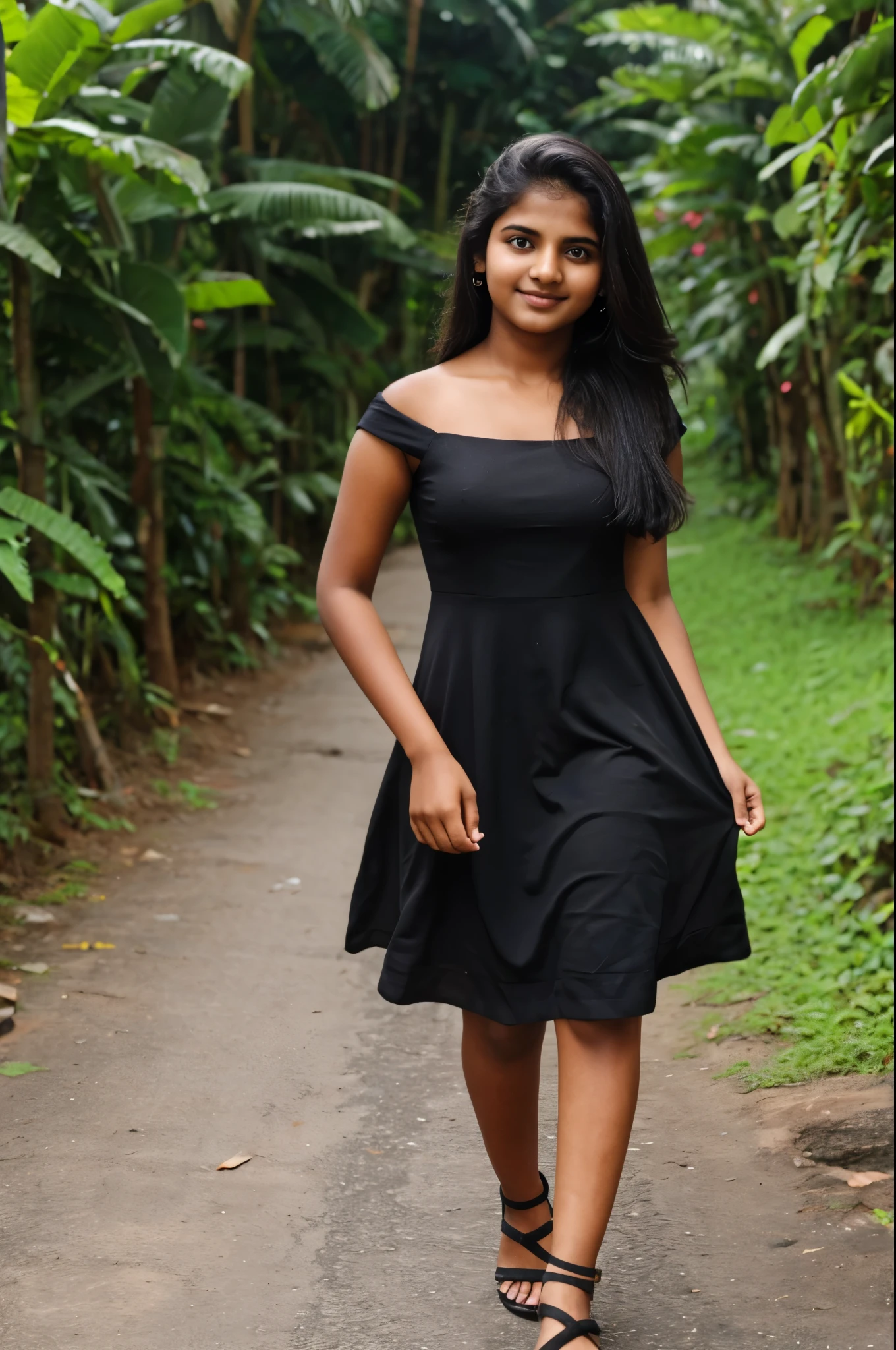 cute kerala 18 year old girl in black dress