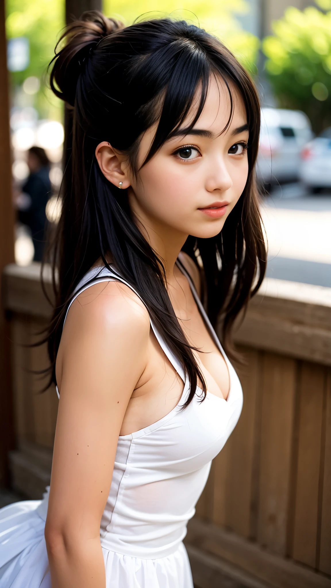 ((Beautiful girl&#39;s first act in her boyfriend&#39;s room:1.4)), (((A single photo:1.3))), (8k, RAW Photos, Highest quality, masterpiece:1.2), Looking at the audience, Viewed from the front, Beautiful white skin, knees, Absurd face is small, Part your bangs down the middle, The forehead is visible, Glare, ((Cute and happy face:1.3)), Ultra-high resolution, ((No underwear on:1.3, Stylish outfits:1.2)), ((Slender body line)), (Outstanding proportions), high school girl, (Idolフェイス, Baby Face:1.65), Japanese women, Are standing, (Photorealistic:1.37), Photon Mapping, Realistic, Cute and small face, Brown eyes, prospect, Written boundary depth, Blurred Background, (I can see the bangs), Silky smooth hair, (Firm stomach:1.3), (Beautiful and slim thighs:1.4), Small beautiful butt, (Curved waist), thigh, Nogizaka idol, Idol, (Detailed hands:1.4, Accurate hands:1.4, Beautiful little hands of a girl:1.3), (Firm and beautiful breasts:1.3), Super quality, Low people, (Clear white skin, Skin with visible pores:1.2), (Focus on the face), Check and correct the garment construction, (Perfect Anatomy:1.4), (Detailed eyes and face:1.3, Professional photography techniques), (Detailed arms and legs:1.4)
