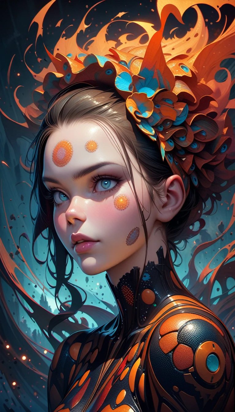 ((best quality)) , ((masterpiece)) , (detailed)，Jean-Joseph Benjamin-Constant, Glowwave, Photograph, Jake Parker, Alan Davis, Hipster Art, Cleancore, Art Deco Girl, Monstrous and Boring, Swirling, Metalcore, Film Washi, portrait art by Stanisław Ignacy Witkiewicz, detailed, intricate, background inspired, luxury, pure,(((Pointillism style，Composed entirely of small, distinct dots of color, vibrant, highly detailed)))