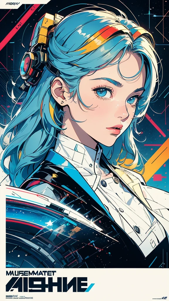 (((masterpiece, highest quality))),(((solo:1.2))),(((1girl:1.2))),32k wallpaper, very detailed, poster, vintage science fiction,(((((geometric cinematic movie poster))))), ((bauhaus)),(shape),(((abstract))),(mid century modern),movie poster,(((((portfolio))))),(((((Close-up))))),(((((bust up))))),((((more various angle)))),(((highlight))),Vast landscape,((((heterochromia)))),(((complete. detailed face))),(((Extremely talented))),(((most complecated machine))),(Colorful color scheme)