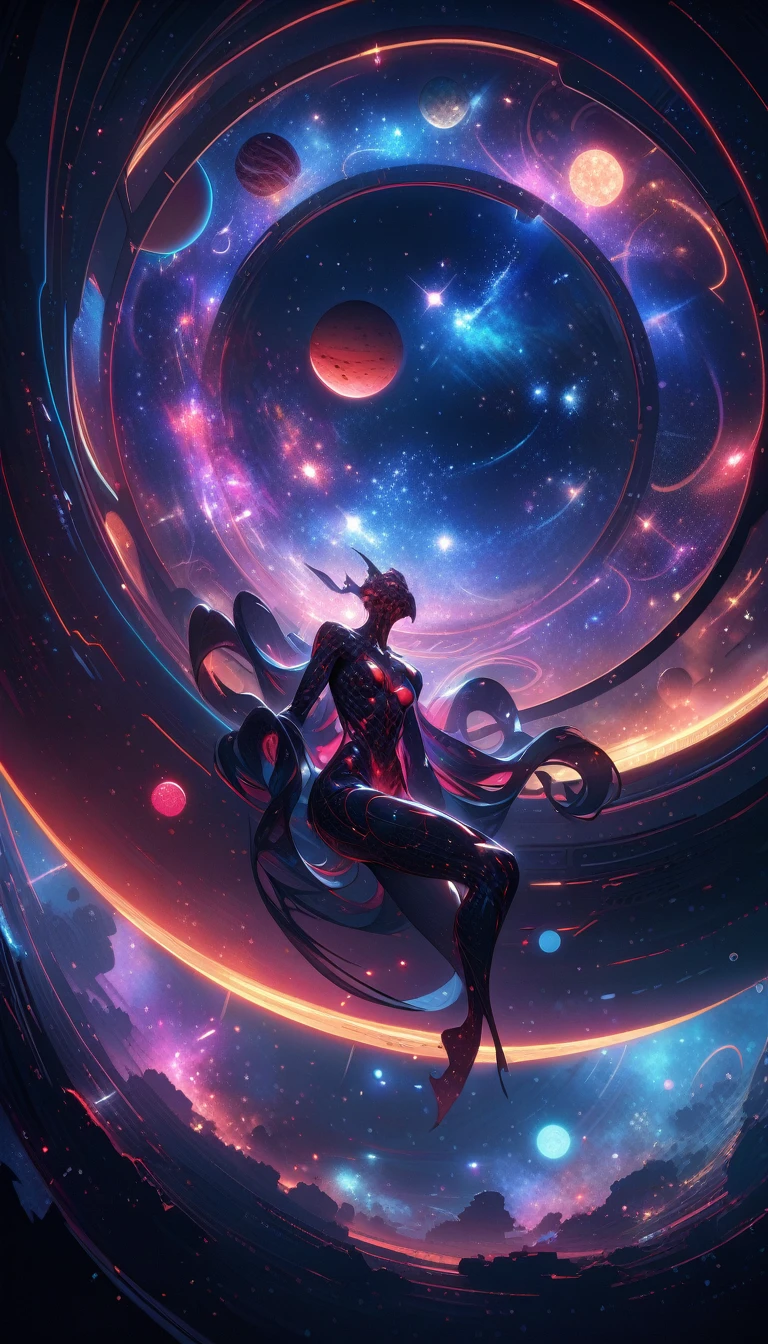 ((best quality)) , ((masterpiece)) , (detailed),Jean-Joseph Benjamin-Constant, Glowwave, Photograph, Jake Parker, Alan Davis, Hipster Art, Cleancore, Art Deco Girl, Monstrous and Boring, Swirling, Metalcore, Film Washi, portrait art by Stanisław Ignacy Witkiewicz, detailed, intricate, background inspired, luxury, pure,(((Space-themed ,Cosmic, celestial, stars, galaxies, nebulas, planets, science fiction, highly detailed)))