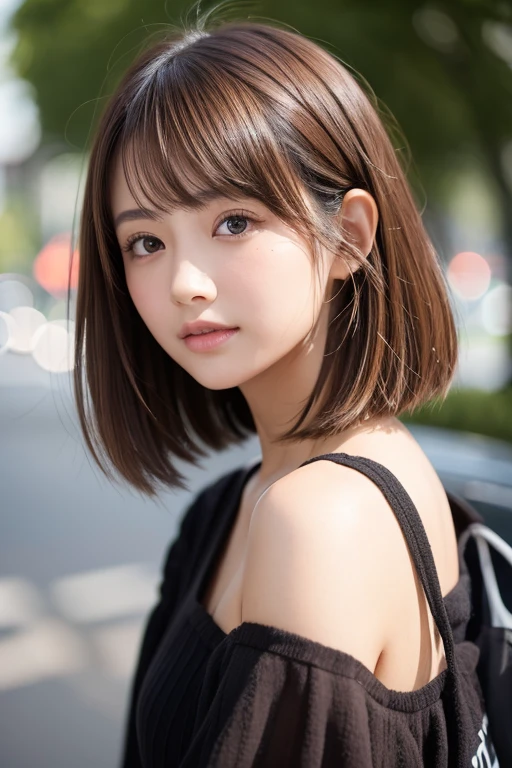 beautiful girl、Brown Hair、Shortcuts、