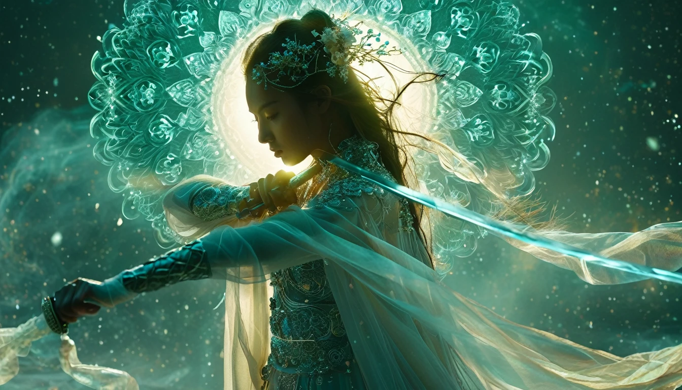 Jaded Image Example Female swordsman Jade Fractal photography,Atomic Correct,Raw - SeaArt AI
