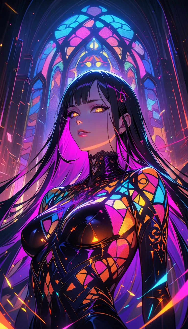 ((best quality)) , ((masterpiece)) , (detailed),Jean-Joseph Benjamin-Constant, Glowwave, Photograph, Jake Parker, Alan Davis, Hipster Art, Cleancore, Art Deco Girl, Monstrous and Boring, Swirling, Metalcore, Film Washi, portrait art by Stanisław Ignacy Witkiewicz, detailed, intricate, background inspired, luxury, pure,(((Stained glass style ,Vibrant, beautiful, translucent, intricate, detailed)))