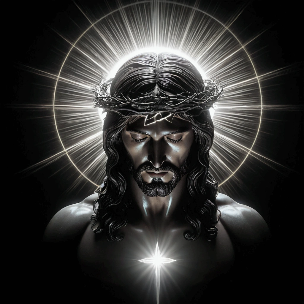 Jesus with lighting best quality for art